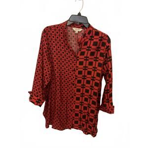 NEW TRU LUXE women's geometric tunic in red